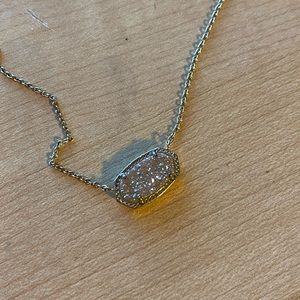 Elisa Gold Pendant Necklace in Sand Drusy